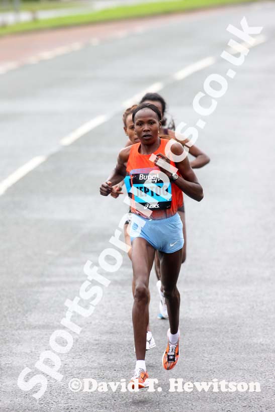 Priscah Jeptoo leads the BUPA Great North Run.